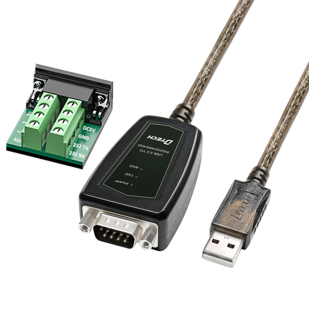  [AUSTRALIA] - USB to Serial Adapter, DTECH RS422 RS485 R232 to USB Cable (3 in 1 Interface) Supports DC 5V with Breakout Board LED Lights for Multi-Kind Control Devices Windows 11 10 8 7 XP Mac (1.5ft) 1.5ft (3 in 1 interface)