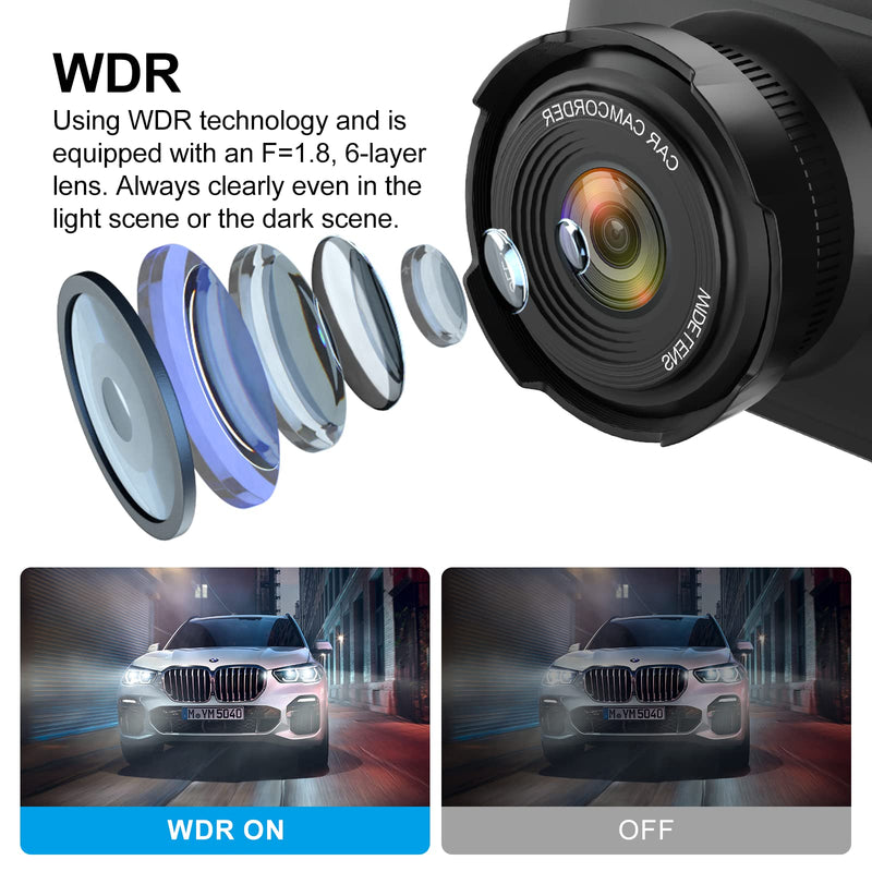  [AUSTRALIA] - Dash Cam AQV,3 inch Car Camera ,Dash Cam Front 1080P FHD,170° Wide Angle ,G-Sensor, Loop Recording, Parking Monitor, Motion Detection, WDR