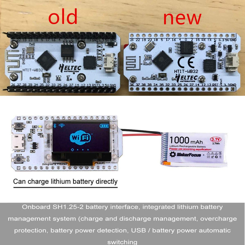  [AUSTRALIA] - MakerFocus ESP32 Development Board Upgraded Version 8MB Flash, ESP32 WiFi Bluetooth, ESP32 OLED 0.96 Inch OLED Display CP2102 Internet for Ar duino ESP8266 NodeMCU