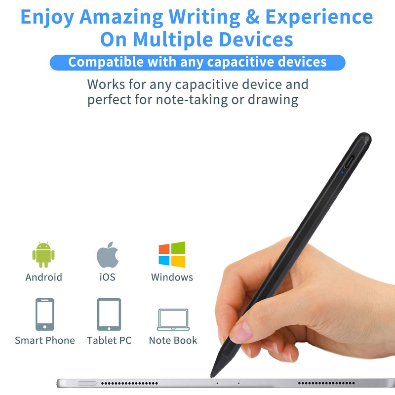 Stylus for iPhone 11 Pro iPad Pen, 1.5mm Fine Point Pencil Universal Compatible for iPhone/iPad Pro/Android/Samsung/Surface and More Touch Screens, Good for iPad Drawing and Writing Stylus, Black - LeoForward Australia