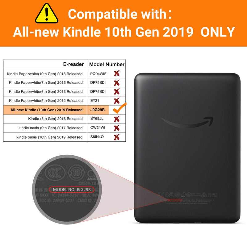 MoKo Case Fits All-New Kindle (10th Generation - 2019 Release Only), Thinnest Protective Shell Cover with Auto Wake/Sleep, Will Not Fit Kindle Paperwhite 10th Generation 2018 - Black - LeoForward Australia