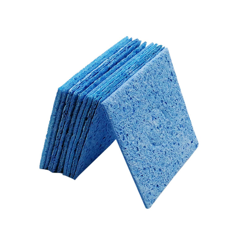  [AUSTRALIA] - BCQLI 10 Pcs Soldering Iron Special High Temperature Sponge,With Holes 60mm x 60mm x 10mm,Blue