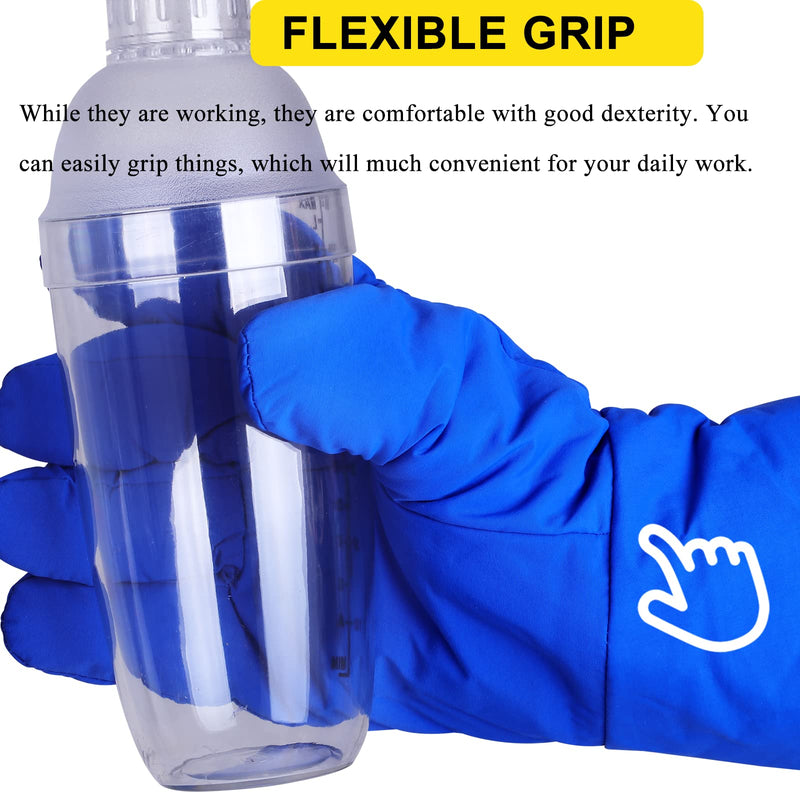  [AUSTRALIA] - Waterproof Cryogenic Gloves Low Temperature Protective Cowhide Gloves for Dry Ice Liquid Nitrogen Cold Storage 15inch