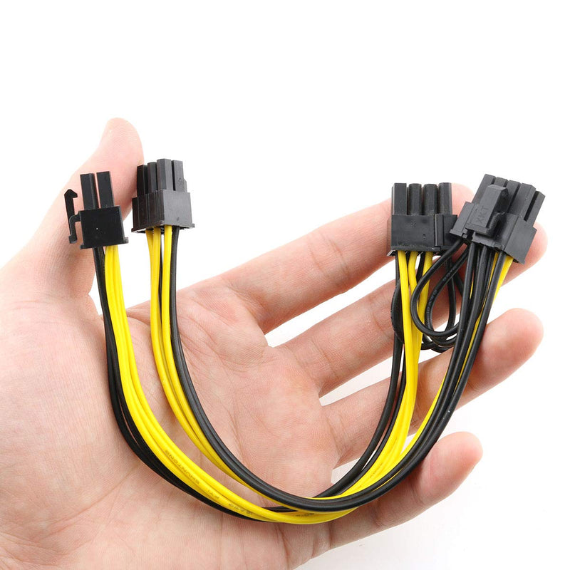  [AUSTRALIA] - E-outstanding PCIe 6pin to 8pin Adapter Power Extension Cable 2PCS PCI-e 6-pin Male to 8-pin Male Converter Adapter Cable for PCI Express 6+2-pin (6-pin/8-pin) Powered GPU Video Card 20cm / 8 inch