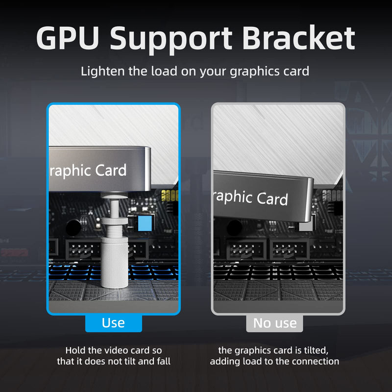  [AUSTRALIA] - Ausvrkkit GPU Support Bracket, Adjustable Height GPU Sag Bracket with Magnet and Non-Slip Sheet, GPU Brace for Prevent Universal VGA Graphics Card Sag (M-White) M-White