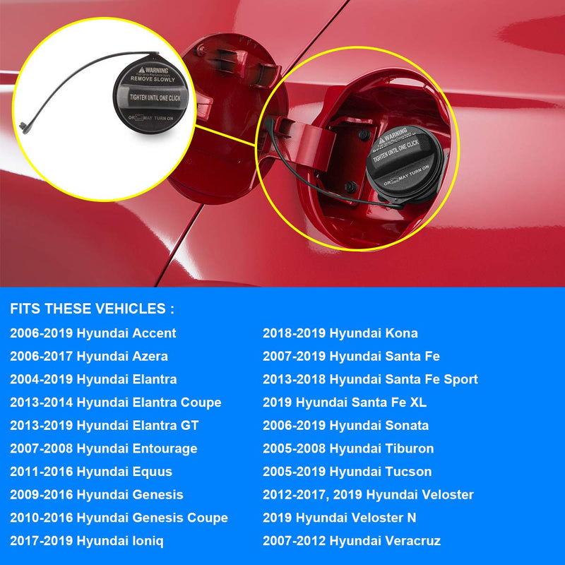  [AUSTRALIA] - Gas Cap, Fuel Cap Replace 31010-3L600, 310103L600 for Hyundai - Accent, Azera, Elantra, Elantra GT, Entourage, Equus, Genesis, Genesis Coupe, Ioniq, Santa Fe, Sonata, Tucson, Veloster, Veracruz, More