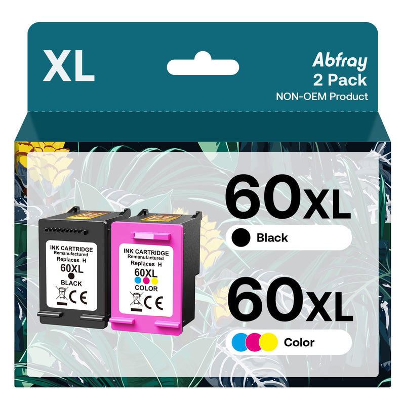  [AUSTRALIA] - 60XL Ink Cartridges Combo Pack Replacement for HP 60 XL Remanufactured for PhotoSmart C4780 C4680 C4795 C4640 D110 D110a Deskjet F4480 F4440 F2430 F4280 Envy 110 120 111 114 (1 Black 1 Tri-Color)