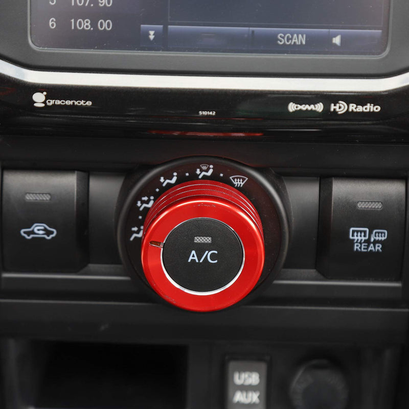  [AUSTRALIA] - JeCar Air Conditioner Button Trim Cover Aluminum Alloy Knob Cover for Toyota 4Runner 2010-2019, Red