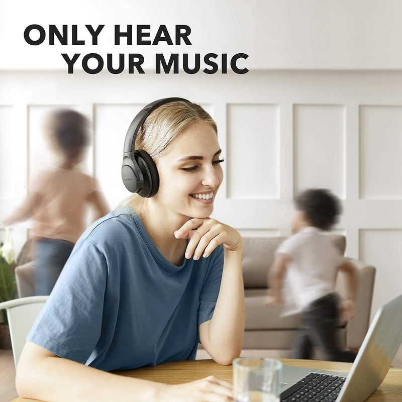 Anker Soundcore Life Q20 Hybrid Active Noise Cancelling Headphones, Wireless Over Ear Bluetooth Headphones, 40H Playtime, Hi-Res Audio, Deep Bass, Memory Foam Ear Cups, for Travel, Home Office Black - LeoForward Australia