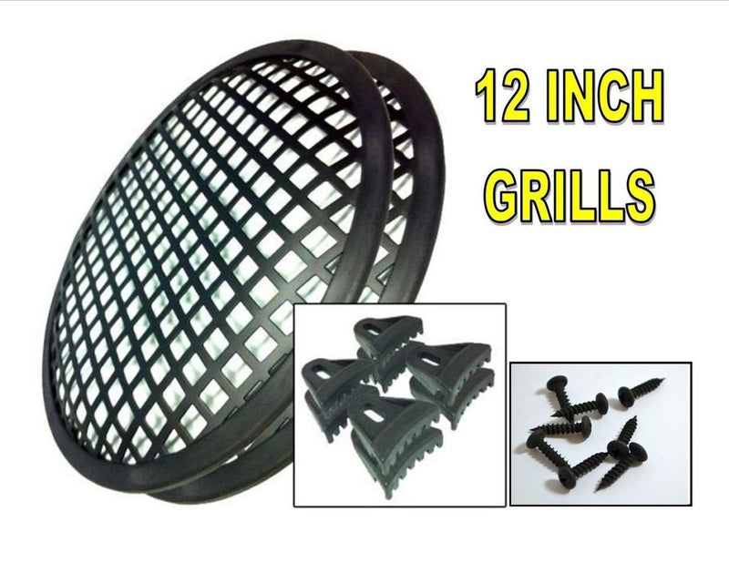  [AUSTRALIA] - 1 Pair 12" SubWoofer Mid range Metal Mesh Waffle Speaker Grill DJ PA Car Audio