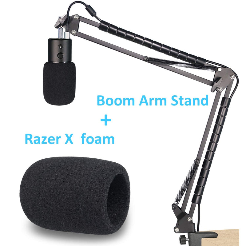  [AUSTRALIA] - Razer Seiren X Mic Stand with Pop Filter - Mic Boom Arm and Windscreen Foam Cover Compatible with Razer Seiren X Streaming Microphone by YOUSHARES