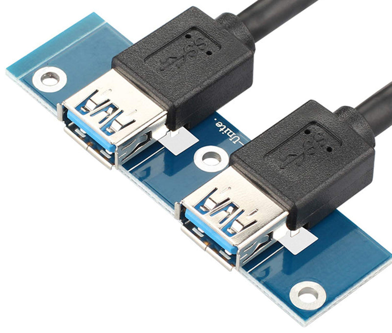 [AUSTRALIA] - Excelity 2 Ports USB 3.0 Front Panel Floppy Disk Bay 20 Pin Hub Bracket