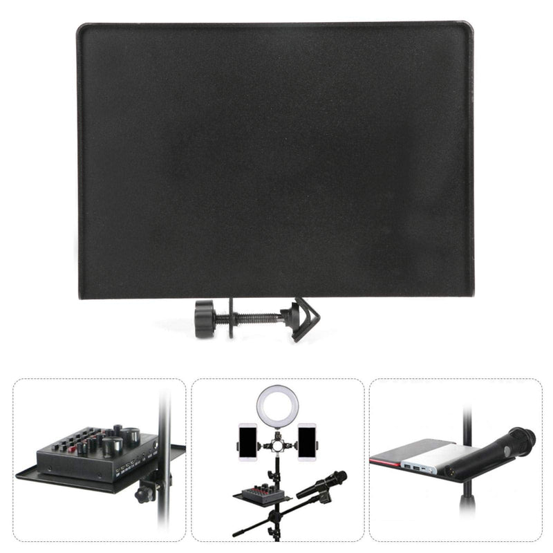  [AUSTRALIA] - Mic Rack Stand Phone Holder, Multifunctional Microphone Stand Tray, Alloy Clamp-On Chat Room for Live Broadcast