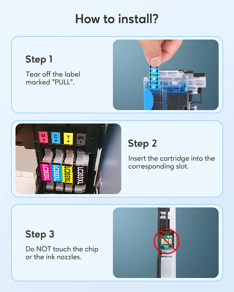  [AUSTRALIA] - Compatible Ink Cartridge Replacement for Brother LC203 LC203XL LC201 LC201XL Work with Brother MFC-J460DW J480DW J485DW J680DW J880DW J885DW MFC-J4320DW J4420DW J4620DW (2 Cyan, 2 Magenta, 2 Yellow)