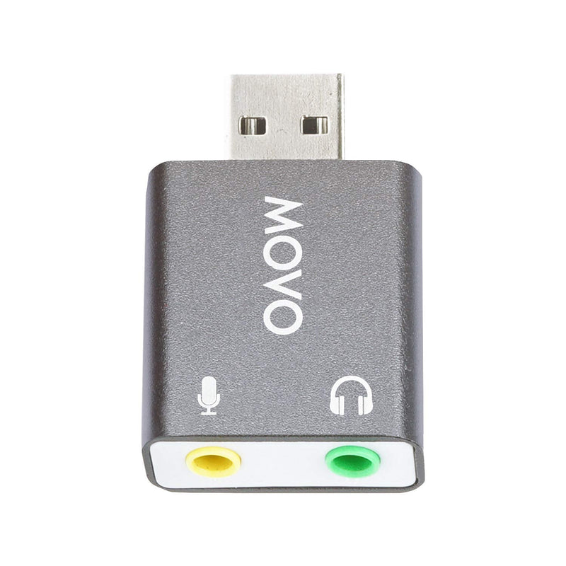  [AUSTRALIA] - Movo USB-AC1 3.5mm TRRS Microphone to USB 2.0 Stereo Digital Audio Converter - USB Sound Card Adapter for Computer or Laptop - Convert USB Input to 3.5mm TRRS Headphone or Mic Jack