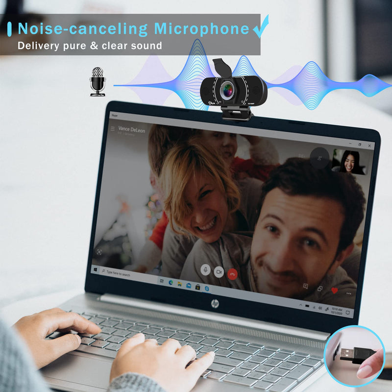  [AUSTRALIA] - 1080p Webcam-Web Camera with Microphone, Akyta 110 Degree Wide Angle Full HD Webcam, Plug and Play, USB Camera for Computer Mac Desktop PC Video Streaming/Calling/Skype/YouTube/Zoom Conference