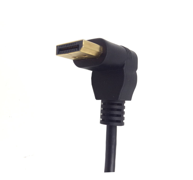  [AUSTRALIA] - DP to DP Cable, Haokiang 30CM/12inch High Definition Gold Plated 90 Degree Left Displayport (DP to DP) Male to Female Audio and Video Extension Adapter Cable (Down M/F) Down M/F