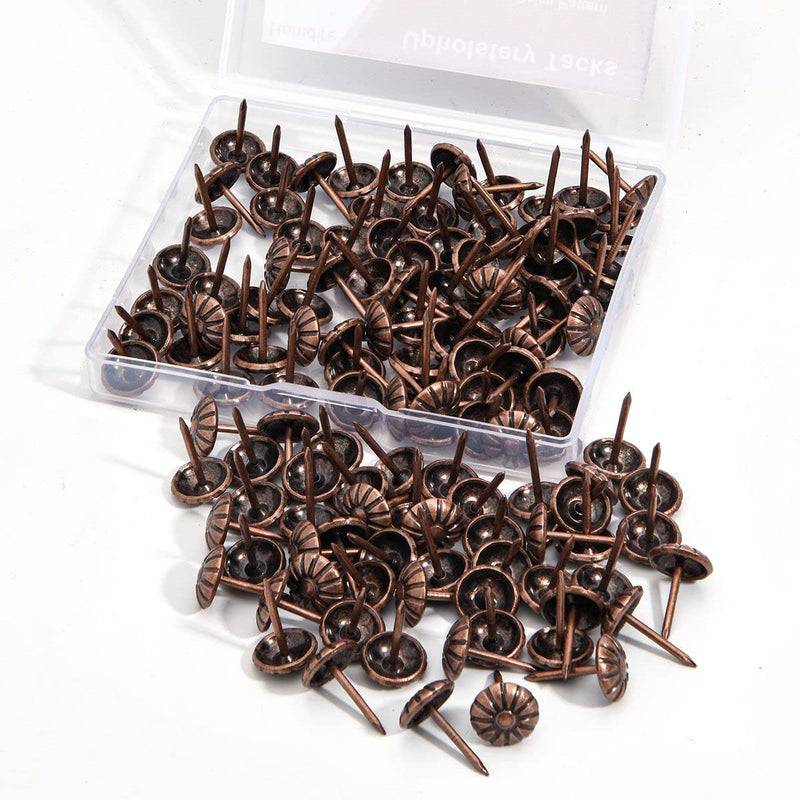  [AUSTRALIA] - Upholstery Tacks for Decorative, Furniture Tacks Nails for Upholstery Decorative, 7/16 Inch Upholstery Nails for Furniture DIY Decorative, Daisy Upholstery Tacks Red Copper,100PCS 100