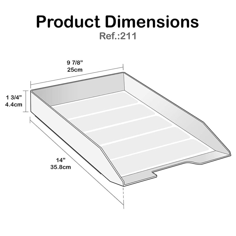 Acrimet Stackable Letter Tray Front Load Plastic Desktop File Organizer (Clear Crystal Color) (1 Unit) - LeoForward Australia