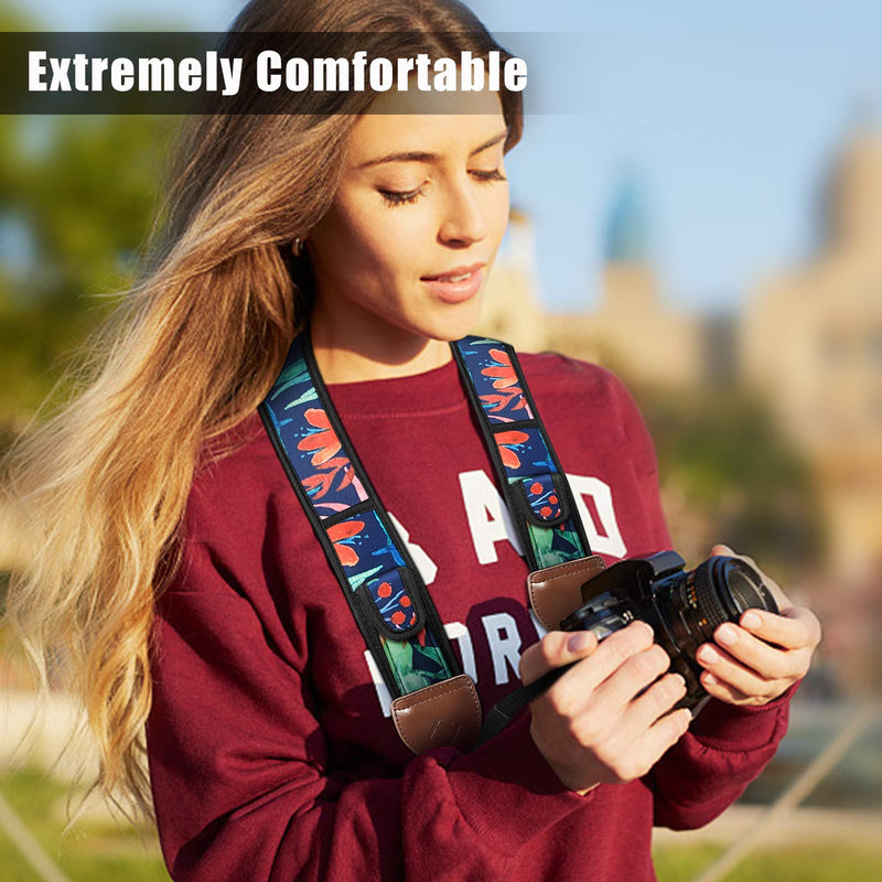  [AUSTRALIA] - Fintie Camera Strap for All DSLR Camera, Universal Neck Shoulder Belt with Accessory Pockets for Canon, Nikon, Sony, Pentax, Jungle Night