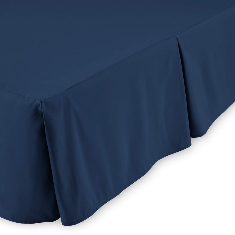  [AUSTRALIA] - Bare Home Bed Skirt Double Brushed Premium Microfiber, 15-Inch Tailored Drop Pleated Dust Ruffle, 1800 Ultra-Soft Collection, Shrink and Fade Resistant (Cal King, Dark Blue) California King