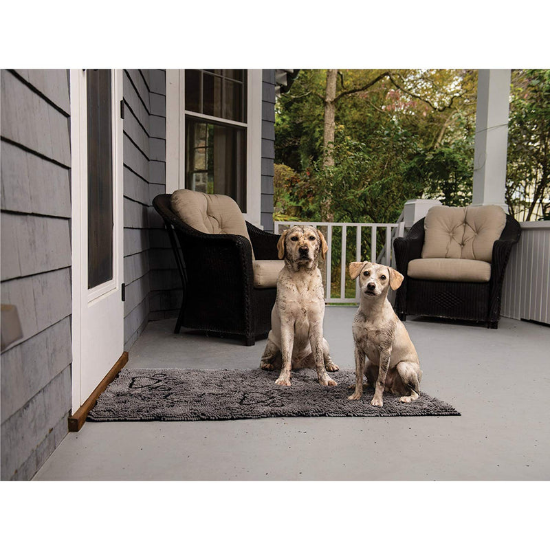  [AUSTRALIA] - The Original Dirty Dog Doormat, Ultra Absorbent Advanced Microfiber Soaks Up Water and Mud, Super Gripper Backing Prevents Slipping Small Brown