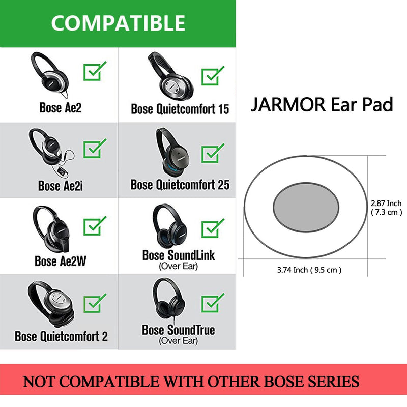  [AUSTRALIA] - QC25 Replacement Ear Pads, JARMOR Ear Cushion Kit for Bose QuietComfort25, QC35, QuietComfort2, Quiet Comfort 15, Ae2, Ae2i, Ae2w, Sound True, Sound Link Headphones (Brown) Brown