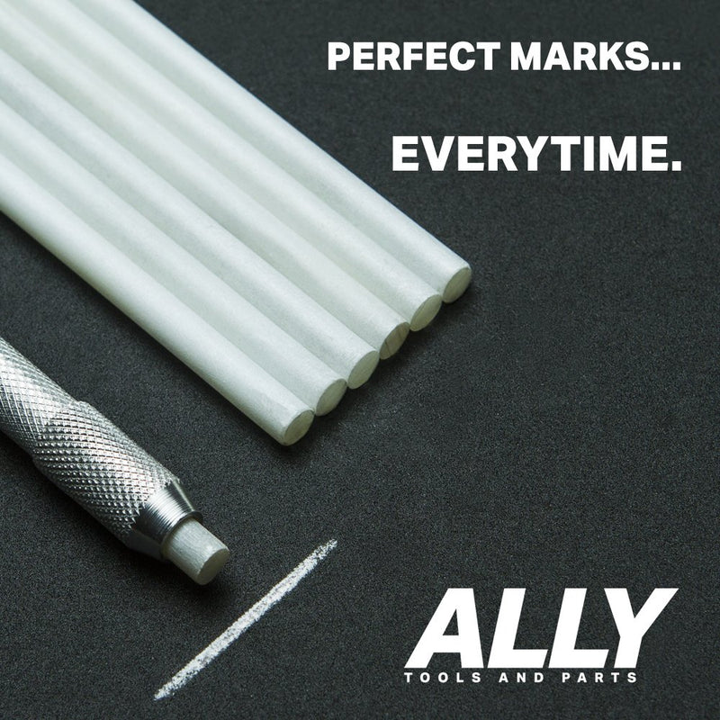  [AUSTRALIA] - ALLY Tools Round Soapstone Holder with 7 Round Professional Quality Soapstone Pens for Welding and Welders Perfect for Making Removable Markings on Steel, Aluminum, and Cast Iron