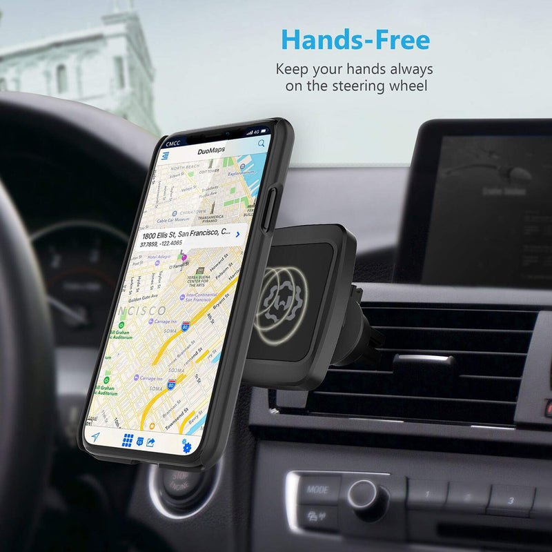  [AUSTRALIA] - WixGear Magnetic Phone Car Mount, Universal Bite-Lock Air Vent Magnetic Phone Car Mount Holder, for Cell Phones with Swift-snap Technology