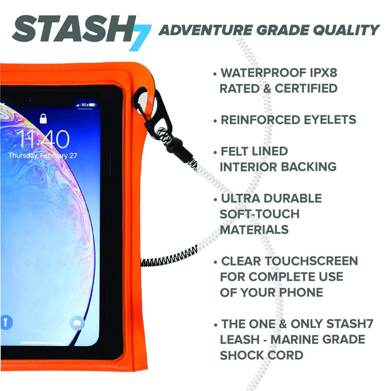  [AUSTRALIA] - Stash7 Waterpocket Premium Waterproof Phone Pouch | The Only Adventure Grade Phone Case for iPhone 13, 13 Pro Max, 7, 7 Plus, 8, 8 Plus, XS, XS Max, XR, 13, 13 Pro Max, Galaxy S9+, S10+ (Black) Black