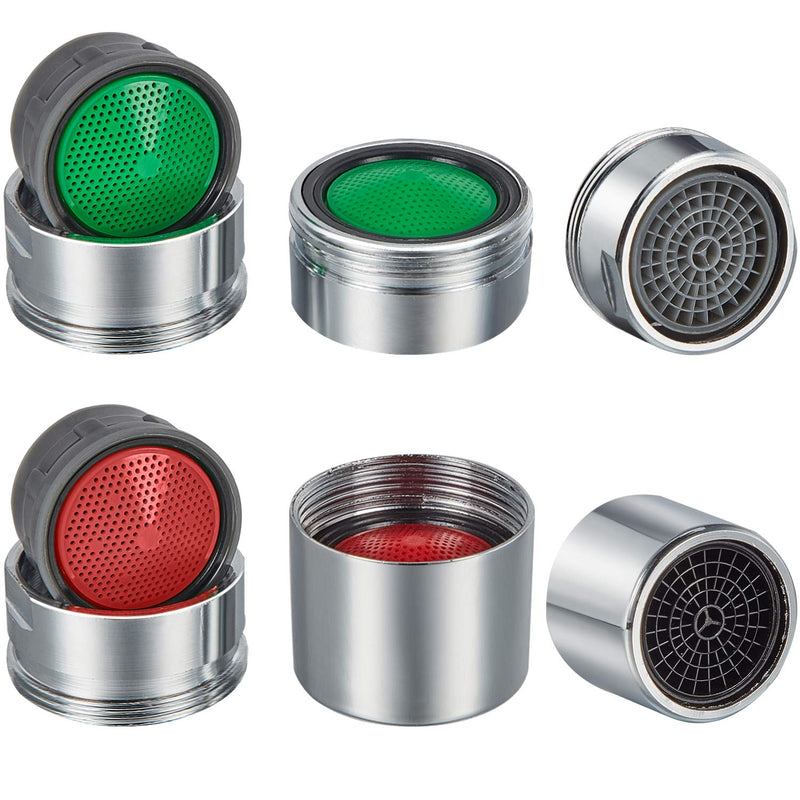  [AUSTRALIA] - 40 Pieces Faucet Aerator Flow Restrictor Insert Faucet Aerators Replacement Parts for Bathroom or Kitchen, Red(2.2 GPM) and Green(1.5 GPM)