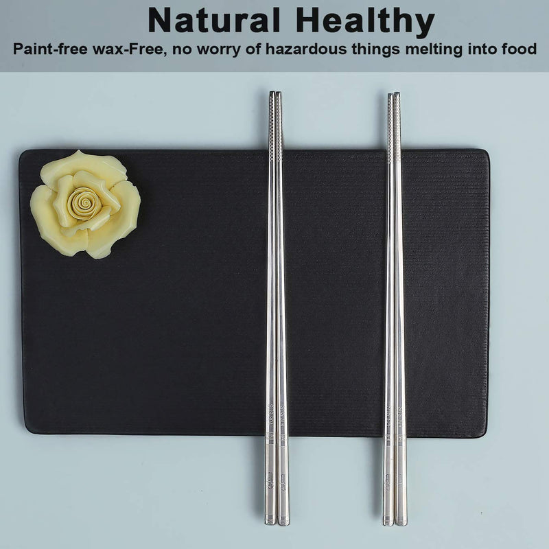  [AUSTRALIA] - Chopsticks Reusable Metal Chopsticks 304 Stainless Steel Chopsticks Lightweight Travel Reusable Chopsticks (10 pairs stainless steel chopsticks) 10 pairs stainless steel chopsticks