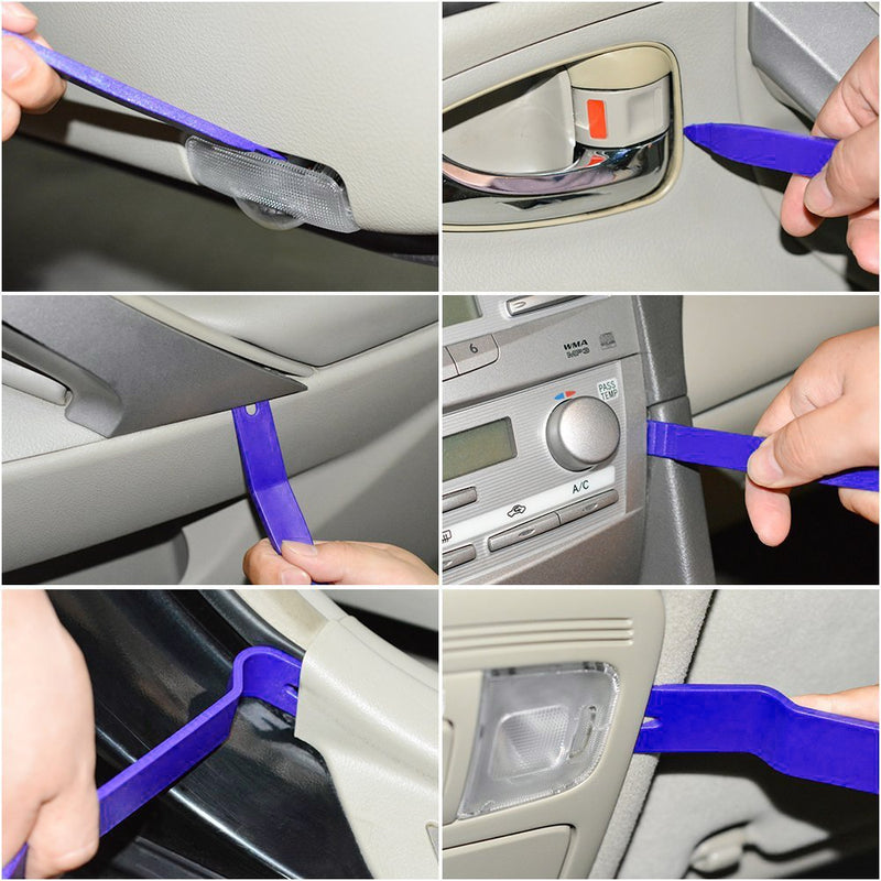  [AUSTRALIA] - Gliston 7Pcs Auto Trim Removal Tool Kit,Car Door Panel/Radio Removal Dash Pry Clip Tools S