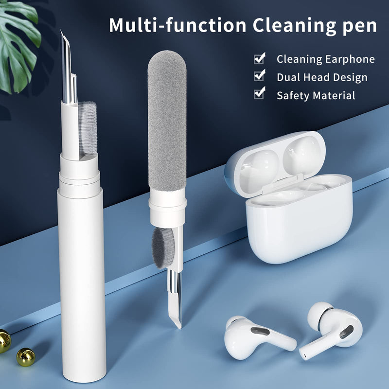  [AUSTRALIA] - AKIKI Cleaner Kit for Airpods, Earbuds Cleaning kit for Airpods Pro 1 2 3, Phone Cleaner kit with Brush for Bluetooth Earbuds Cleaner, Wireless Earphones,iPhone,Laptop, Camera (White) White