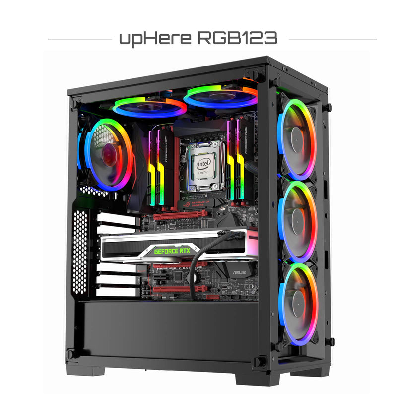  [AUSTRALIA] - upHere RGB Series Case Fan, Wireless RGB LED 120mm Fan,Quiet Edition High Airflow Adjustable Color LED Case Fan for PC Cases-3 Pack,RGB123-3