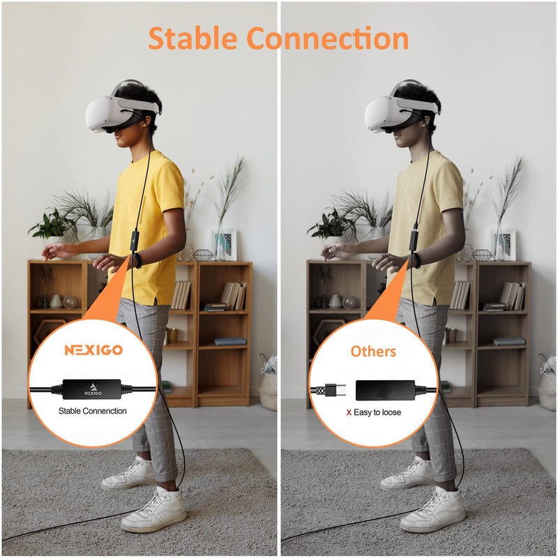  [AUSTRALIA] - NexiGo Enhanced 16FT Link Cable with Signal Amplifier, USB 3.2 Gen1 Type C to A, Fast Charging & High-Speed Data Transfer (up to 5Gbps), Compatible with Oculus Quest 1 and 2 Headset to Gaming PC