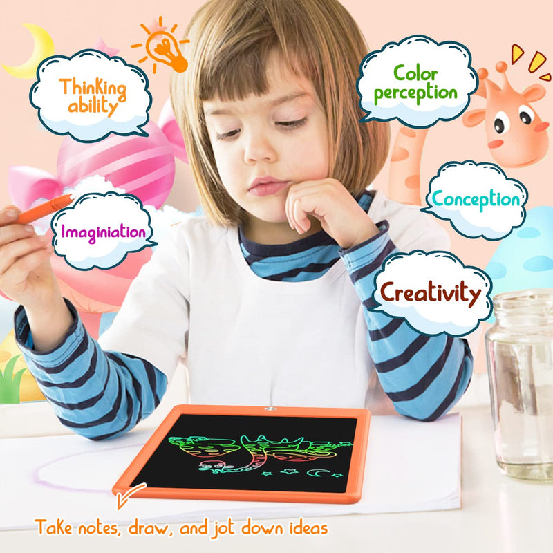  [AUSTRALIA] - LCD Writing Tablet Doodle Board, Colorful Drawing Pad, Electronic Drawing Tablet, Drawing Pads,Travel Gifts for Kids Ages 3 4 5 6 7 8 Year Old Girls Boys (10.5 inch, Orange+Yellow) 10.5 inch Orange&Yellow