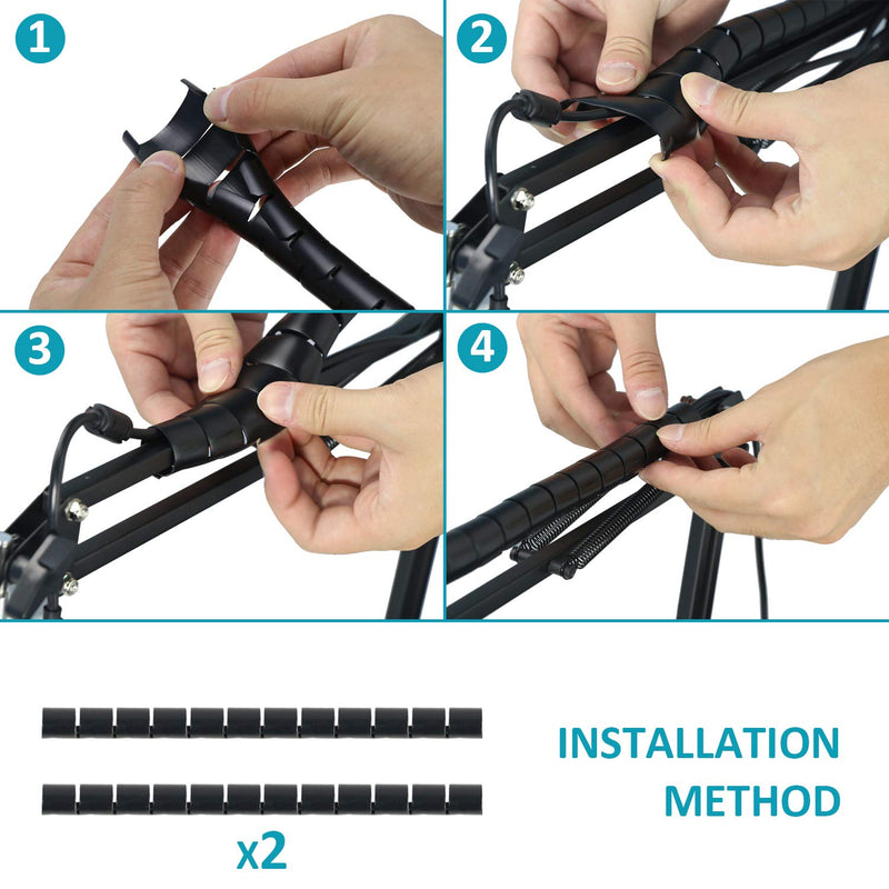  [AUSTRALIA] - Snowball iCE Mic Boom Arm Stand with Pop Filter, Compatible with Blue Snowball, Blue Snowball Ice USB Microphone with Cable Sleeve by SUNMON Mic Stand with Pop Filter and Cable Sleeve