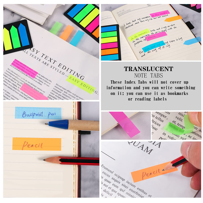  [AUSTRALIA] - Neon Page Markers Colored - 1280Pcs Index Tabs Including 2 Designs, 8 Bright Colors - Arrow Flag Bookmarks，Sticky Notes for Reading，Studying，Office，School，Sticks Securely, Removes Cleanly