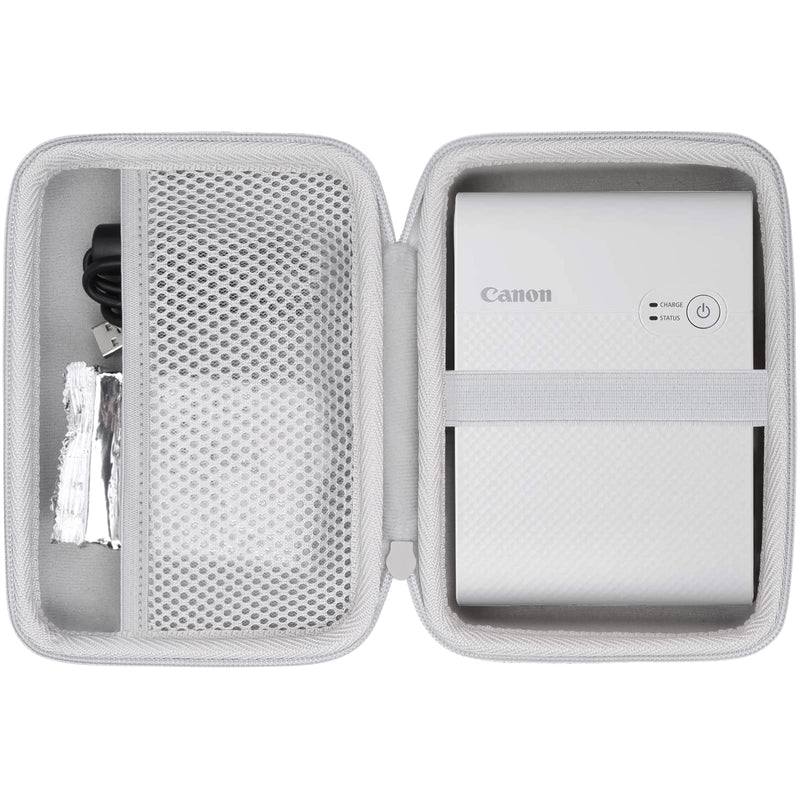  [AUSTRALIA] - co2CREA Hard Travel Case Replacement for Canon SELPHY QX10 Portable Square Photo Printer (for SELPHY QX10, White Case) for SELPHY QX10