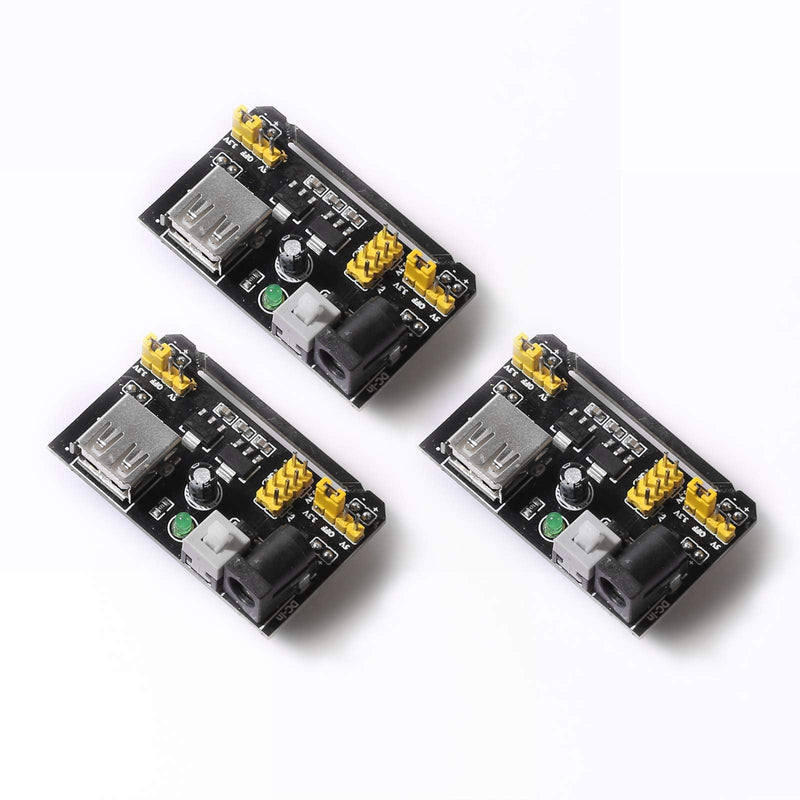  [AUSTRALIA] - DEVMO 3PCS 3X MB102 Breadboard Power Supply Module Prototype DC 6.5-12V to 3.3V 5V USB Compatible with Ar-duino Bread Board