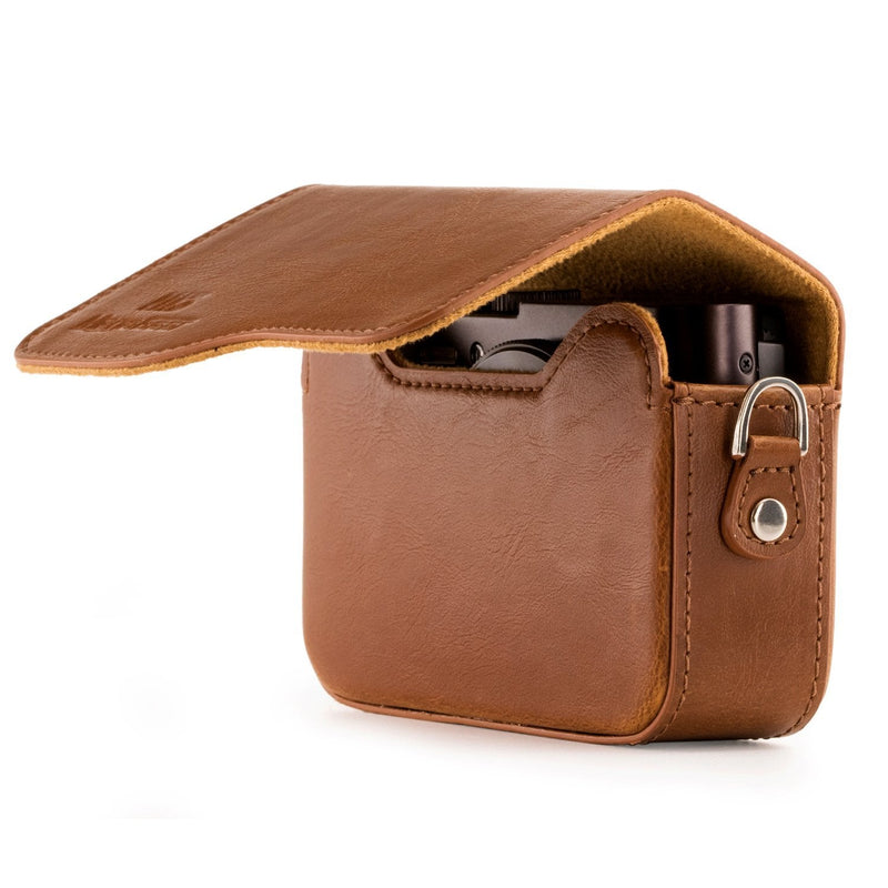  [AUSTRALIA] - MegaGear Leather Camera Case with Strap Compatible with Canon PowerShot G9 X Mark II, G9 X Brown