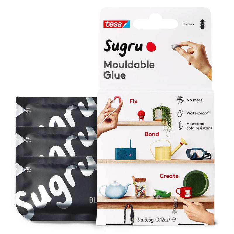  [AUSTRALIA] - Sugru Moldable Glue - Multi-Purpose Glue for Creative Fixing and Making - Black 3-Pack