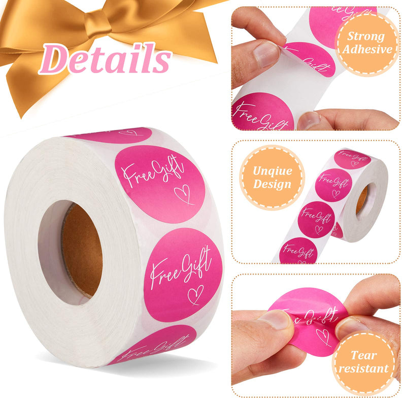 1000 Pieces Customer Appreciation Stickers Small Business Sticker Roll Round Self-Adhesive Stickers Labels for Packing Mailing Envelopes Postcards, 1.5 Inch (Rose Red Background) Pink Background - LeoForward Australia