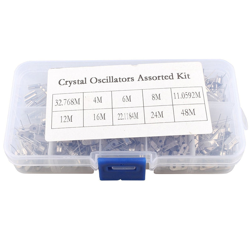  [AUSTRALIA] - DollaTek 200PCS 10Value 32.768KHz ~ 48MHz DIY Quartz Crystal Oscillator Assorted Kit Assembly with Plastic Box