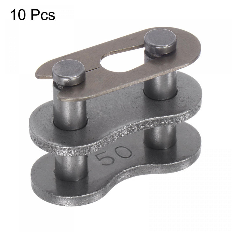  [AUSTRALIA] - uxcell 10Pcs #50 Chain Master Connector Link Roller, 5/8" Pitch Carbon Steel, Standard Connecting Split Links for 10A Chain