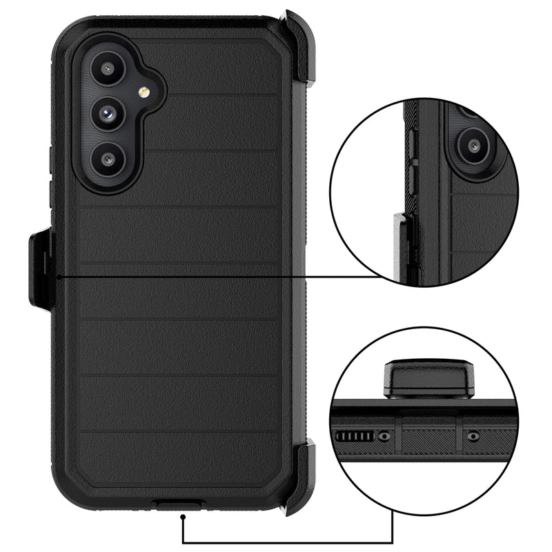  [AUSTRALIA] - Takfox Galaxy A54 5G Case, for Samsung A54 5G Belt Clip Holster Phone Case with [Built-in Screen Protector] Kickstand Protective Rugged Heavy Duty Shockproof Dustproof Durable Cover-Black/Black Black/Black