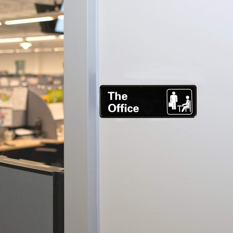  [AUSTRALIA] - Bebarley The Office Sign, Premium Durable and Bright Acrylic Design 9"x3" Sign with Double Sided 3M Tape for Your Home Office or Business