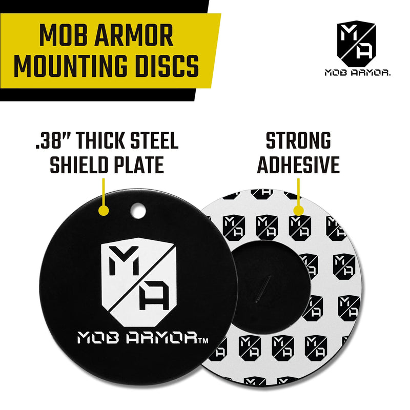  [AUSTRALIA] - Mob Armor Mounting Discs - Compatible with MobNetic Pro 90 & Mob Magnetic Phone Mount for Car - Adhesive Steel Discs for Magnetic Car Phone Mount Vehicle Accessory - (Black 4-Pack) 4 Pack