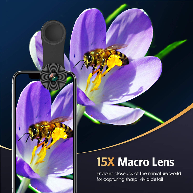  [AUSTRALIA] - Criacr Phone Camera Lens, 0.4X Wide Angle Lens, 180 Fisheye and 10X Macro Lens (Screwed Together), Clip on Cell Phone Lens Compatible with iPhone, Smartphones, Gifts Ideal 3 in 1